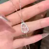 Collar de acero y titanio con letra H para mujer, elegante, combinable con todo, cadena para clavícula, accesorios para celebridades cibernéticas.