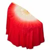 Ventilador de Dança Estilo Novo de Alta Qualidade Estilo Chinês Gradiente Vermelho Dança Quadrada para Adultos Ventilador Yangko Ventilador de Dança Performance de Meia-idade