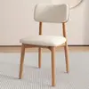 Silla de Comedor de Acero al Carbono Color Crema, Elegante Juego de Mesa y Sillas de Comedor, Silla de Comedor de Diseño para el Hogar, Silla Tapizada de Lujo Ligero de Gama Alta