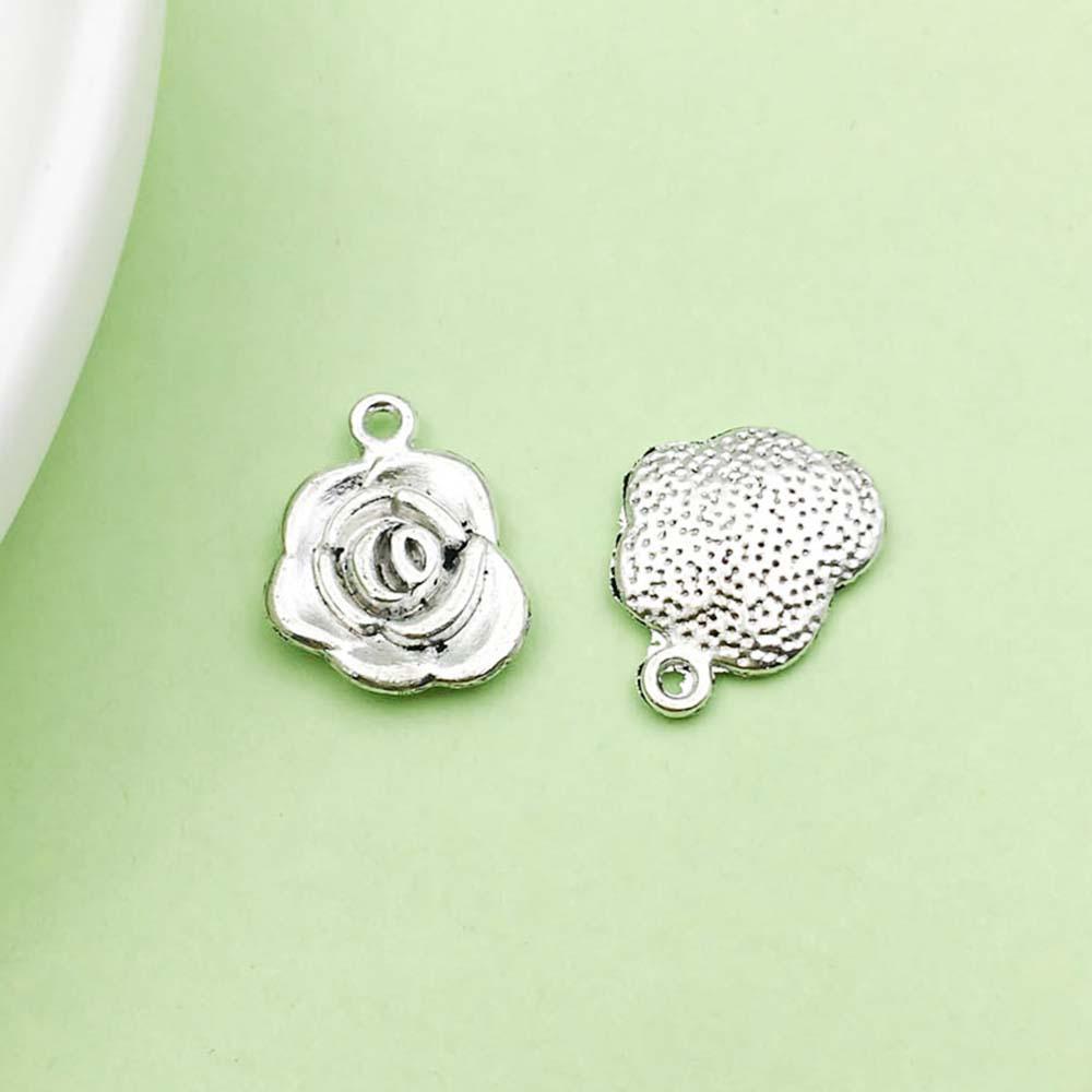 B89-X-古银玫瑰花13×17mm-锌