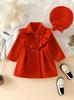 Casaco Trench Coat Grosso com Forro de Lã para Bebê Menina Jaqueta de Primavera Casaco Grosso para Criança Pequena Estilo Coreano Casual Casaco de Primavera para Bebê de 2 Anos