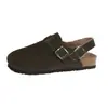 Novedad Verano 2026 Moda Estilo Birkenstock Punta Abierta Suela Gruesa Antideslizante Correa con Hebilla Casual Sandalias de Pareja Chanclas para Mujer
