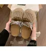 Mules cerrados de suela gruesa para aumentar la altura estilo Birkenstock para mujer, adecuados para usar al aire libre en verano, nuevo modelo 2026, sandalias tejidas de malla calada