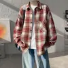 Chaqueta de camisa nueva estilo americano a cuadros transfronterizos para primavera y otoño, camisa casual holgada estilo Hong Kong de manga larga, top vintage ins