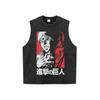 Japonês High Street Dynamic Direct Injection Impresso Velha Camiseta de manga curta Marca de moda masculina e feminina de tamanho grande Lavagem de água Camiseta de meia manga