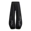 Pantalones de chándal curvos desestructurados con estampado lateral estilo americano para hombre y mujer, Nuevo estilo callejero de verano, Pantalones casuales holgados de pierna ancha, Modernos