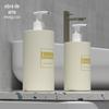 Fabricante 440ml Bege Frasco de Gel de Banho Shampoo Recarregável Redondo Tipo Pump Frasco de Loção Corporal Frasco Cosmético