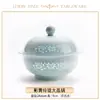 Juego de Vajilla de Cerámica de Alta Temperatura Bajo Esmalte de Jingdezhen, Juego Exquisito de Cuencos y Platos Color Verde Sombra, Porcelana de Alto Blanco para el Hogar, Fácil de Limpiar, Para Regalo