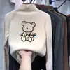 Ropa interior base de forro polar para niños, camiseta elegante de manga larga para otoño e invierno para niñas, engrosada, cuello medio alto, top interior cálido y casual