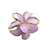 Presilha de Cabelo Flor de Frangipani com Borda Dourada Eletrodepositada, Novo Estilo Transfronteiriço para Mulheres, Design de Alto Padrão, Presilha de Cabelo Flor Roxa, Presilha Pinça de Cabelo, Presilha de Tubarão Atacado