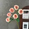 Flores artificiais, 6 cabeças de peônia, arranjos florais de casamento, decorações de casamento, centros de mesa para corredor, decoração suave, paisagismo, atacado para exportação