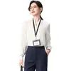 Camisa Profesional de Manga Larga con Cuello en V para Mujer, Top de Gama Alta, Atuendo de Oficina 2026
