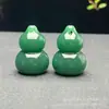 Sello de Calabaza Fermentada Flor de Durazno de Jade Seda Dorada de Xinjiang Colgante de Calabaza Tridimensional de Jade Colgante de Jade Recuerdo