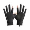 Guantes de dos dedos antifugas para hombre, de verano, con protección solar, pantalla táctil, antideslizantes, con tapa abatible, para entrega exprés de comida, de seda helada.