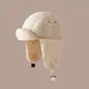 Chapéu de inverno de algodão Lei Feng para mulheres, proteção auricular à prova de frio e quente, chapéu de pilotagem para áreas externas, chapéu para todos os tipos de outono e inverno