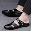 Zapatos de Hombre Transfronterizos, Sandalias, Zapatillas de Casa, Mocasines de Verano de Piel de Vaca, Mules Planos, Zuecos sin Cordones, Sandalias y Pantuflas para Hombre