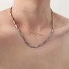 Collar de diamantes de acero de titanio personalizado y resistente a la decoloración, moderno, para hombre, estilo frío, para estudiantes y mujeres, cadena de clavícula que combina con todo.