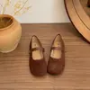 Sapatos Mary Jane Retrô Estilo Francês com Aumento Oculto de Altura, Novo Modelo Primavera e Outono 2026, Sapatos Versáteis Slip-On com Cano Baixo e Tamanho Pequeno