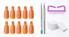 Conjunto completo de ferramentas de cuidado para remoção de unhas, kit de remoção de unhas com empurrador de aço, escova de limpeza, discos de algodão, conjunto para manicure e remoção de unhas para uso doméstico