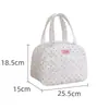 Bolsa para Fiambrera Semi-Circular Acolchada, Gran Capacidad, Bolsa de Almuerzo Portátil Transfronteriza, Bolsa Isotérmica para Llevar Comidas al Trabajo o la Escuela