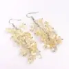 Pendientes de Cristal Natural Popular Europeo y Americano Pendientes de Borla Yoga DIY 7 Colores Pendientes Largos para Mujer