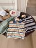 Montaigne Ropa Infantil Versátil para Bebé y Niño Verano 2024 Nuevo Estilo Coreano Camiseta Polo Camiseta para Niños y Niñas Mangas al Hombro