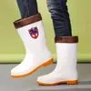 Botas de chuva brancas, resistentes a óleo, ácidos e álcalis, antiderrapantes, de cano alto, adequadas para fábricas de alimentos, botas de trabalho sanitárias, botas para água rasa, sapatos de trabalho unissex para chefs