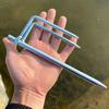Inserto de Sombrilla para Sombrilla de Pesca, Horquilla de Tierra de Metal, Horquilla Triangular, Inserto de Tierra Fijo para Sombrilla de Pesca Galvanizada Grande y Pequeña, Inserto de Sombrilla, Accesorios de Equipo de Pesca
