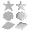 Molde de bandeja de concha de estrella de mar ins resina epoxi diy bandeja de almacenamiento de concha decoración del hogar adorno de yeso molde de silicona