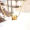 Pingente de colar de aço titânio Dupla Felicidade Moda Nacional casal estilo Chinês artístico masculino e feminino rua disco hip hop corrente de suéter