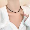 Collar de Perlas de Agua Dulce de Cristal Negro para Mujer, Cadena de Clavícula Niche Moderna, Sal Dulce, Pequeño, Exquisito, Nuevo Collar de Cadena