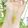 Accesorios DIY de oro de larga data este año cetro del zodiaco colgante de serpiente collar para mujer joyería de estilo nacional cadena para la clavícula