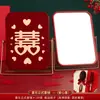 Espejo de Maquillaje de Dote de Boda Caja de Regalo Par Rojo Alegría de la Partida de la Novia Dote de la Novia Suministros de Boda Lista Completa