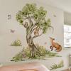M16573 Creativo Pintado a Mano Acuarela Árbol Grande Animal Zorro Pegatinas de Pared Sala de Estar Dormitorio Fondo del Hogar Decoración Autoadhesivo de Pared