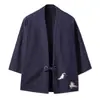 Ropa nueva de hombre estilo chino para primavera y verano, cárdigan Hanfu bordado de grulla vintage, kimono túnica taoísta holgada de talla grande estilo japonés