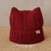 Gorro de Punto con Orejas de Gato Lindo, Circunferencia de Cabeza Grande, Corte Holgado, Gorro de Hilo Adelgazante, Suéter Cálido de Otoño e Invierno para Protección de Orejas