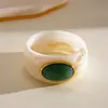 Pulsera geométrica ovalada de acrílico degradado retro europeo y americano, joyería de moda personalizada de alta gama de nicho transfronterizo