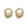Aretes de anillo doble hueco de metal de estilo coreano para mujer, modernos y combinables, aretes de nicho de alta gama, venta al por mayor de fábrica de Yiwu