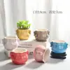 Vaso de Flor Carnuda Cerâmica Colorido Esférico Minimalista Nórdico Esmalte de Seis Cores Pequeno Decorativo para Casa Vaso de Mudas