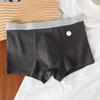 Roupa íntima masculina de algodão masculina outono e inverno masculina calça boxer antibacteriana confortável respirável adolescentes cintura quatro cantos calça atacado