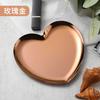 Plato Creativo en Forma de Corazón Péndulo de Escritorio Hogar Sentido de Alta Gama Anillo de Placa de Acero Inoxidable Almacenamiento Bandeja de Joyería