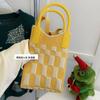 Bolso para teléfono móvil de punto con dibujos animados de amor para mujer, estilo coreano, bandolera de un solo hombro, monedero de viaje, bolso pequeño