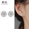 Pendientes Xi goo E1225 S925 de plata con flores de diamantes y temperamento femenino, con un diseño de atmósfera dulce.