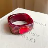 Pulsera redonda abierta de resina de borde ancho europea y americana, inspirada en la dopamina, fresca y versátil, joyería de nicho de alta gama para mujer