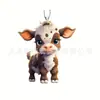 Lindo Colgante Acrílico de Vaca de Dibujos Animados para Coche Colgante Decorativo para Árbol de Navidad Decoración para el Hogar