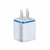 Carregador de celular com borda dourada eletroplateada, porta USB dupla, 2.1A, borda colorida, adaptador de energia com cabeça de carregamento USB dupla, atacado