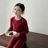 Roupa de Casa Infantil Roupas e Calças de Outono Infantis Meninos e Meninas Roupa de Casa para Bebê Malha Térmica de Algodão Pijamas Roupa de Casa Engrossada