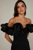 Venta Directa de Fábrica Vestido 2026 Verano Mujer Volantes Sexy Hombro Descubierto Gama Alta Elegante Vestido de Gala Estilo Francés Color Sólido