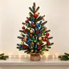Decorações de Natal, arranjos de cenas em miniatura, árvores de mesa, mini árvores de Natal cobertas de neve, PE atacado