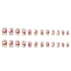 Pegatinas de Uñas Portátiles de Moda, Suaves y Lindas, Uñas Acabadas de 24 Piezas, Rubor en Forma de Corazón de Venta Caliente Transfronteriza, Arte de Uñas con Pedrería